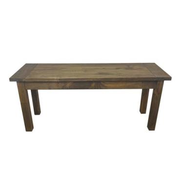 Imagem de Banco madeira maciça Pinus para mesa jantar 120cm Assento resistente D