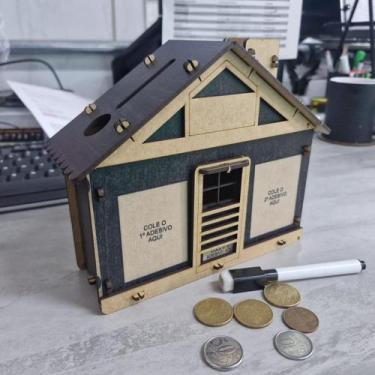 Imagem de Cofrinho Cofre Casa Banco Dinheiro Woodbox Japones Poupançap - Indústr