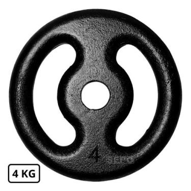 Imagem de Anilha de Ferro Fundido Pintada 4 Kg Preto - SEPO