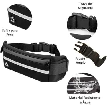 Imagem de Pochete Fitness Corrida Academia Celular Bike Impermeável Porta Celular Garrafa Documento Cinta Saída de Fone