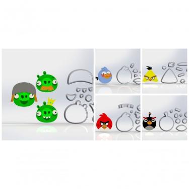 Imagem de Cortadores Kit Angry Birds 7 Modelos Modulares Tamanho 5Cm