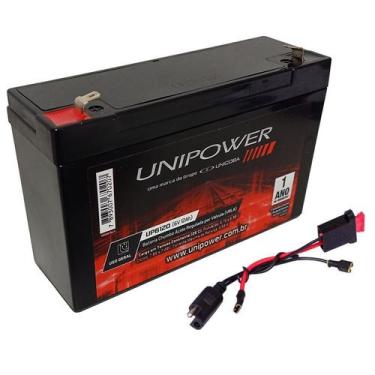 Imagem de Kit Bateria Selada 6v 12ah Unipower + Chicote - Moto Elétrica