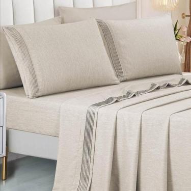 Imagem de Cama Posta King Size Lizzie 300 Fio Lençol Luxo 100% Algodao - De Luca