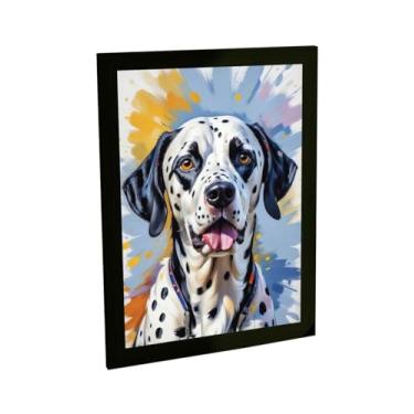 Imagem de Quadro Decorativo Cachorro Dálmata, Tamanho A2 46x64cm, Moldura em Pinus, Impressão em Papel Fotográfico Fosco