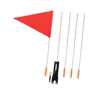 Imagem de simhoa Bandeira de bicicleta com mastro Bandeira de bicicleta Mastro de fibra de vidro, para crianças Alta visibilidade, para cadeiras de rodas ao ar livre, 35cm