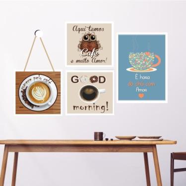 Imagem de Placa Decorativa Quadro Cozinha Cantinho do Café +Brinde 1Alça 1Pendur