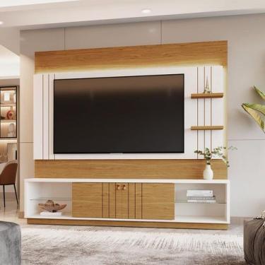 Imagem de Estante para Tv 65 Polegadas com Led Guaíba Perola Metalizado / Amendo