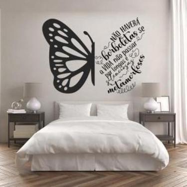 Imagem de Adesivo De Parede Não Haverá Borboletas - Lojinha Da Luc Adesivos