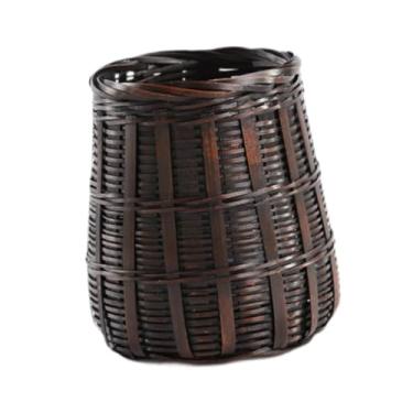 Imagem de Ioensy Cesta de armazenamento feita à mão, porta-canetas, cesta portátil de bambu, organizador de mesa para utensílios de chá, organização doméstica