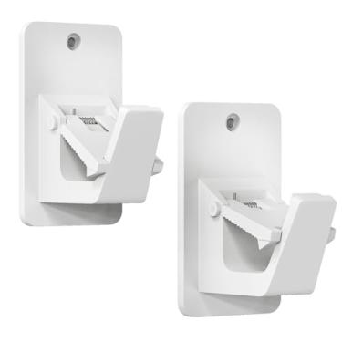 Imagem de Suportes de varão de cortina adesivos sem broca – Suportes resistentes de 13,6 kg para banheiro, quarto, cozinha, ganchos universais de varão de janela sem danos com instalação sem pregos (2 peças