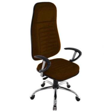 Imagem de Cadeira Presidente Com Espaldar Alto Linha Blenda Marrom - DESIGN OFFI