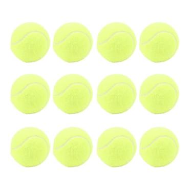 Imagem de Bolas de tênis 12 Pacaco de treinamento Prática de borracha premium Bolas de tênis de borracha com bolsa de armazenamento para iniciantes jogadores profissionais de ginástica (Amarelo)