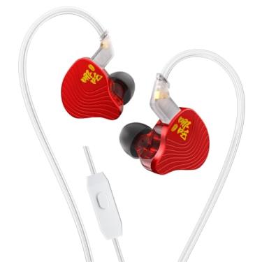 Imagem de Fones de ouvido KBEAR NZ02 intra-auriculares com fio, PU + PET de circuito magnético duplo com fio, iems de som 3D para jogos, fones de ouvido IEM para músicos/jogos/chamadas de voz, não removível