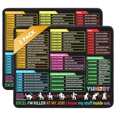 Imagem de Tapete de mesa para folha de dicas do Excel - Tapete de mesa para folha de dicas do Excel - mousepads, base antiderrapante, mouse portátil, adequado para escritório, jogos, etc. (2, 30 x 25 cm)