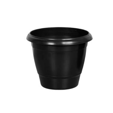 Imagem de Vaso Planta，Conjunto de 6 Vasos Decorativos, MéDio 21,5 Litros, CerâMica Marmorizada Ou Preta(6 VASO REDONDO GRD PRETO 21.5L)