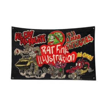 Imagem de Bandeira De Poliéster Rat Fink Choppers De 3x5 Pés Com Impressão Digit