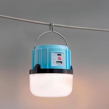 Imagem de Lanterna LED Recarregável Solar e USB, 4 Modos de Iluminação, 3000K/9000K, Bateria 3000mAh, Azul