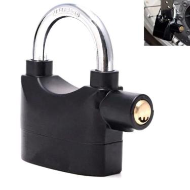 Imagem de Cadeado Com Sirene Alarme Anti Furto Segurança Som Alto