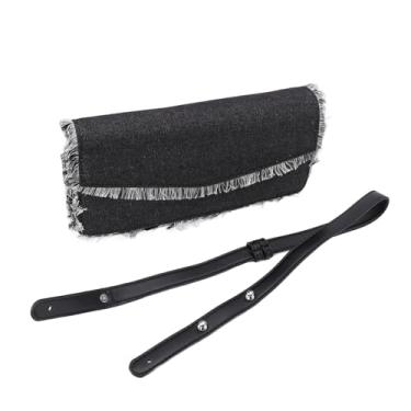 Imagem de Bolsa de saco de axila simples elegante bolsa de ombro de ombro amplo bolsa de margens para passeios diários (Preto)