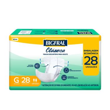 Imagem de Fralda Adulto Bigfral Clássica G Unissex 28 Unidades