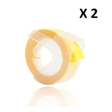 Imagem de 2 Fitas Vinil Compatível Dymo Manual 3DLY25 Amarelo 9mm - Genérica Dym