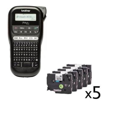 Imagem de Rotulador Brother PT-H110BK + 5 Fitas Compatível Tze 231 - no-brand