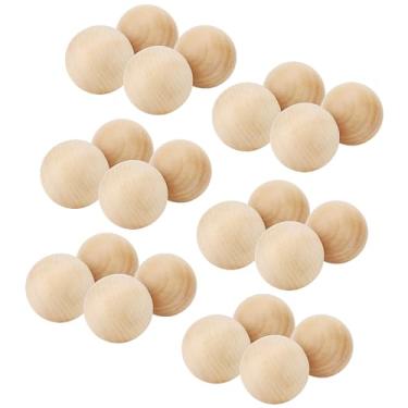 Imagem de SOUJAP 24 Peças De Bolas Redondas Madeira 2" (5 Cm), Esferas Natural Inacabadas, Nobre Para Artesanato E Decoração Projetos Diy