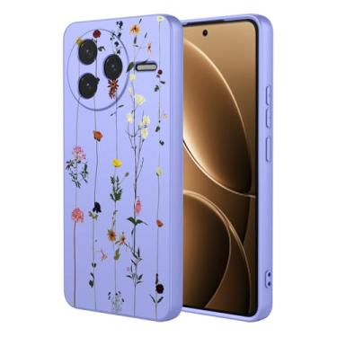 Imagem de KOARWVC Capa de telefone para Redmi K80, 24117RK2CC Xiaomi Poco F7 Pro, capa fofa com estampa de flor, fina, protetora, macia, amortecedora, para Xiaomi Redmi K80 Purple Garden