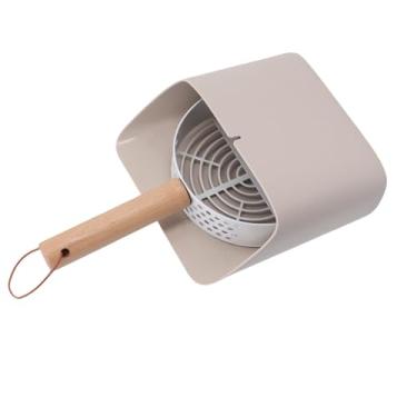 Imagem de Fockety Bolsa de Ninhada de Gato Com Suporte, Colher de Aço Inoxidável Destacável e Conjunto de Lixo de Vassoura, Alça de Madeira Ergonômica para Caixa de Areia de Gatinho e Limpeza de