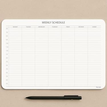 Imagem de Bloco de notas para agenda semanal sem data, tamanho A4 (21 x 29,7 cm), papel grosso premium com suporte traseiro de papelão, agenda semanal de mesa da CLEVER SIGNS