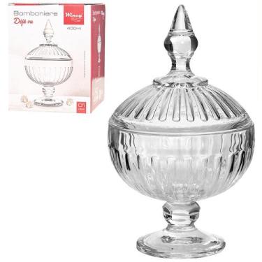 Imagem de Bomboniere De Vidro Com Pé E Tampa Dejà Vu 400ml 21x12cm Wincy