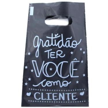 Imagem de Sacola Boca de Palhaço Personalizada com Frase Gratidão ter Você como 