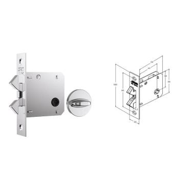 Imagem de Fechadura Porta De Correr Wc 1006 Cromada Roseta Redonda