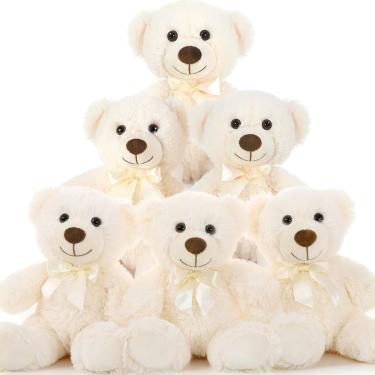 Imagem de Bicho de pelúcia pequeno de 35 cm Teddy Bear MoriSmos para crianças, pacote com 6