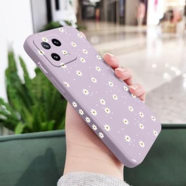 Imagem de Capa de celular com estampa de margaridas florais para Xiaomi 14 14T 13 13T 12 12X 12T 12S 11 11T 10 10T 9 9T Pro Lite, capa de silicone líquido, roxo claro, para Xiaomi 14T Pro