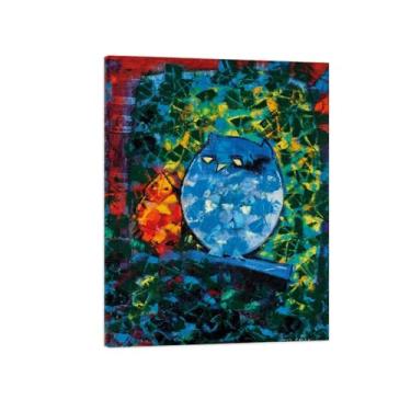 Imagem de Max Ernst Canvas Wall Art Pictures - Impressões de arte famosas com moldura de madeira - Impressão de reprodução em tela - Pintura de arte para decoração de casa - coruja e sua filha 60 x 80 cm 24 x