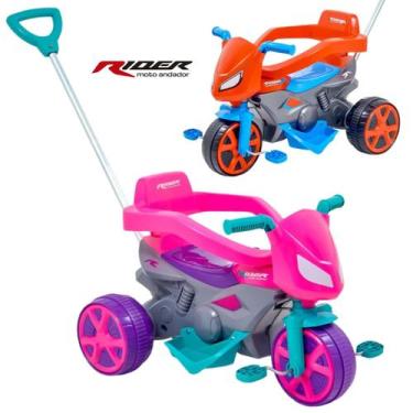 Imagem de Triciclo Motoquinha de Passeio ou Pedal Carrinho Andador Infantil com 