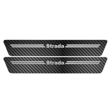 Imagem de Kit Soleira Protetora Porta Premium Aço Carbono - Strada 2PT - Jhow Ad