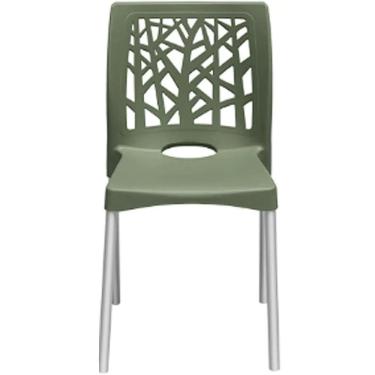 Imagem de Cadeira Nature com Pés de Alumínio Forte Plástico Cor Verde