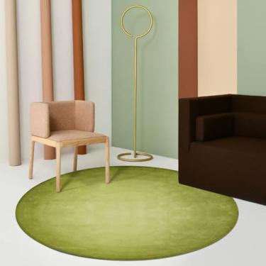 Imagem de Tapetes minimalistas modernos para decoração de quarto, sala de estar, área grande, tapete redondo, macio e fofo, para sala de estar, casa, sólido (160x160 cm/E)