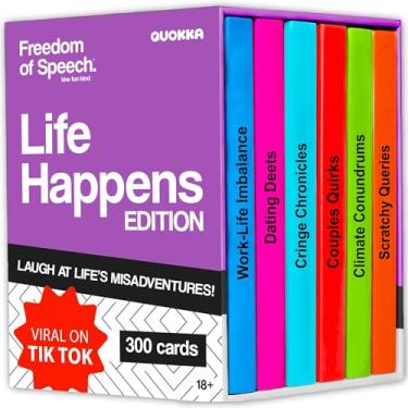 Imagem de QUOKKA Freedom of Speech Card Board Game - Life Happens Edition - Fast-Paced | Guess The Word | Easy to Play - Party Game for Game Night