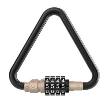 Imagem de UP Security Mosquetão de bloqueio resistente, clipe de mosquetão grande com trava de combinação, carbinador de anel D de metal 25KN de 10 cm, carbinador oval, caribeaner triangular, para rede