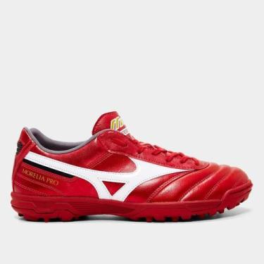 Imagem de Chuteira Society Mizuno Morelia Elite As II Pro, Vermelho, Branco, 40