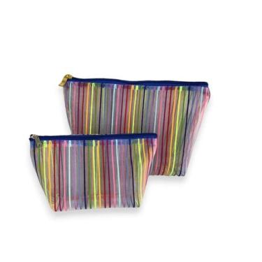 Imagem de Kit de Necessaire Grande e Pequena - DaniBordados, Transparente linhas