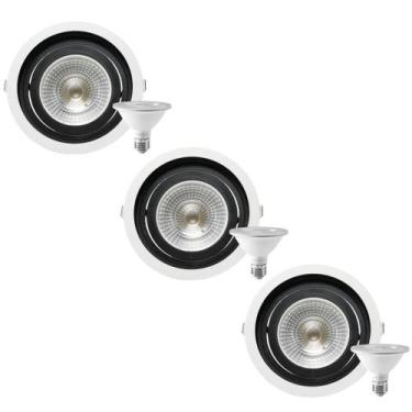 Imagem de 3 Spot Embutir Redondo Recuo PAR30 + Lâmpada LED 10W 6500K E27 - SAVE 