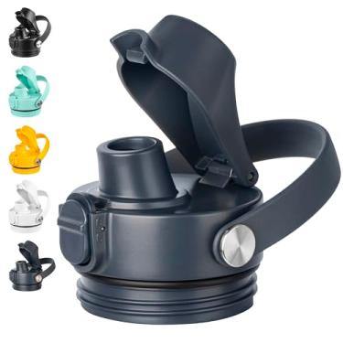Imagem de Diumepo Tampa de bico automático para garrafas YETI Rambler, tampas de substituição para garrafa de água Yeti de 340 g, 510 g, 737 g, 1,020 g, 1,814 g, tampa de garrafa de água para YETI Rambler, alça