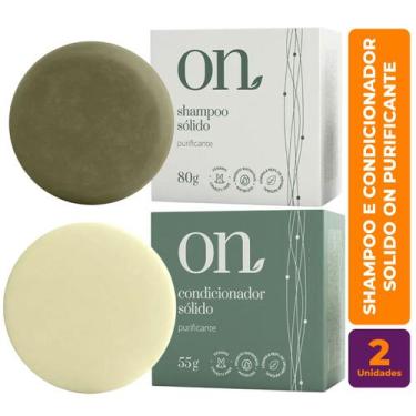 Imagem de Kit c/ Shampoo e Condicionador Vegano Solido da Linha ON Purificante -