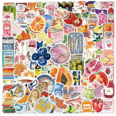 Imagem de 100PCS Cute Food Stickers for Kids, Yummy Food Stickers Snack Hamburger Pizza Cake Donuts, Waterproof Vinyl Stickers for Water Bottle Laptop Skateboard