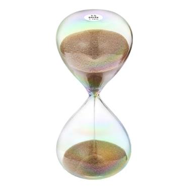 Imagem de Relógio Ampulheta 15 Minutos Areia Temporizador com Areia Cor Marrom, Grande Relógio de Areia 15 Min, Reloj de Arena 15 Minuto, Simples Biloba Puff Glass Sandglass, para casa, mesa, escritório