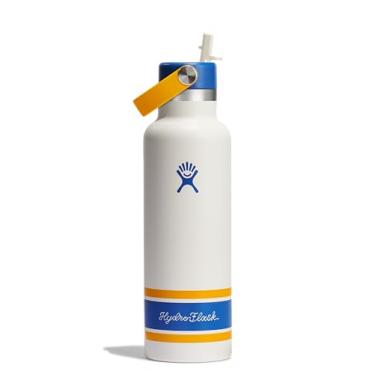 Imagem de Hydro Flask Garrafa de água - aço inoxidável isolado - tampa de canudo flexível de boca padrão, não derrama, à prova de vazamento e recarregável em 595 g Campus Ivory